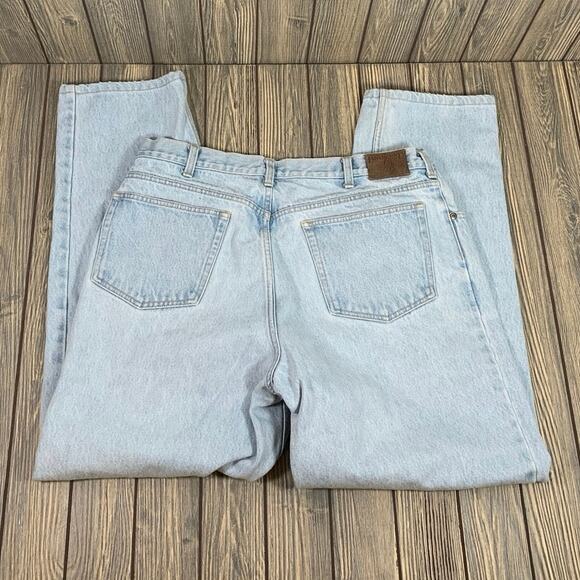 Lands End Women Light Wash Denim Jeans Leather Tag Regular Tapered Sz 37R - Picture 9 of 12